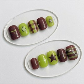 10:00AM, Vintage Kiwi Picnic |Kiwi green nail tips - round square / 10:00AM, 빈티지 키위피크닉 | 키위 그린 네일팁 - 라운드스퀘어