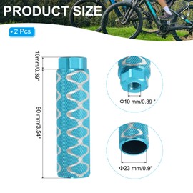 PATIKIL Aluminum Alloy O-Shape Bike Pegs Fit 3/8 inch Axles, 2 Pack Anti-Skid lead Foot Bicycle Pegs Back Seat Stands for BMX Mountain Bike Cycling Rear Stunt Pegs, Sky Blue