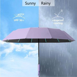 Wydexint Umbrella, Automatic Umbrella, Automatic Open and Close, Durable & Compact Umbrella, Strong Fibreglass Frame, purple
