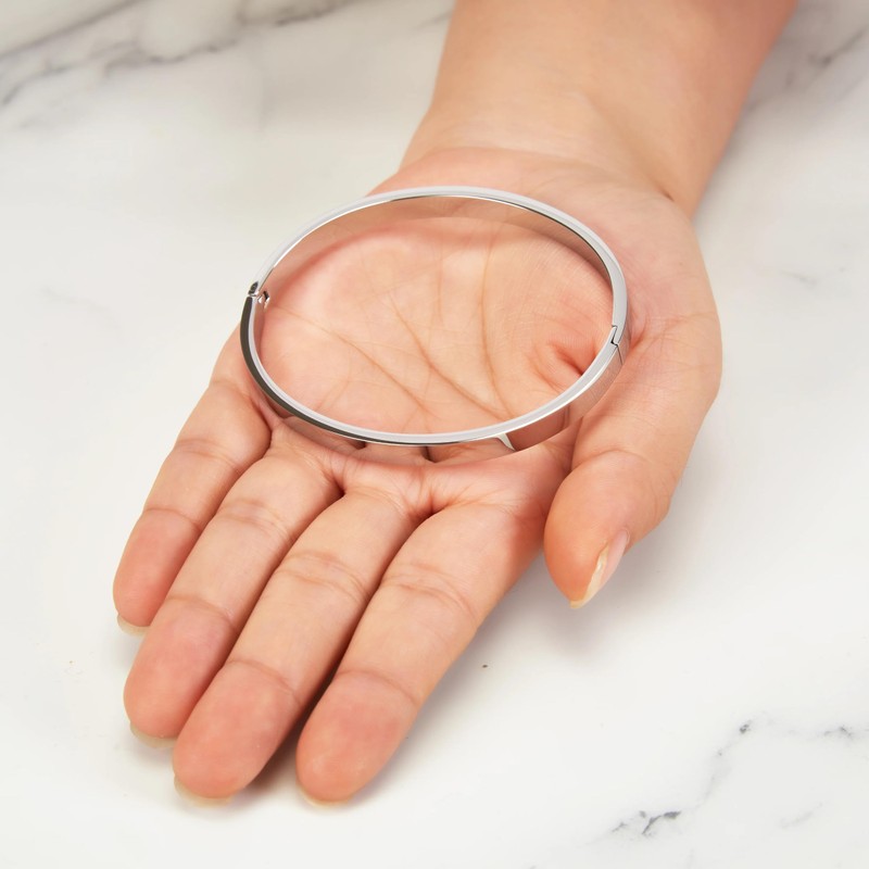 Philip Jones Stainless Steel Polished Bangle (7 Inch)