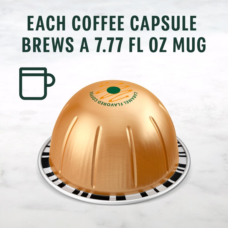 Starbucks by Nespresso Vertuo,Caramel Flavored Coffee, 32-count Coffee Pods, Brews