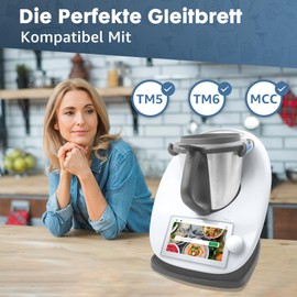 Sliding Board for Thermomix TM6 TM5 MCC Thermomix Accessories - Quick Moving Sliding Board for Thermomix, Vorwerk Food Processor Underlay Board, Improved and Thickened Material (Matte Black)