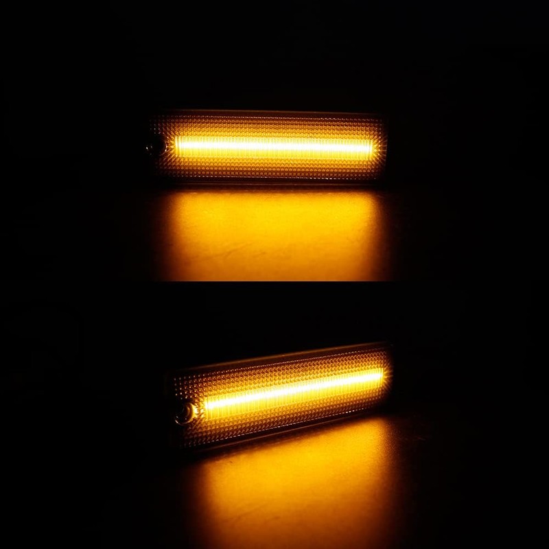 KENRTIR Smoked Lens Amber/Red LED Side Marker Light Kit Compatible