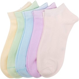 Women Bamboo Ankle Socks Ankle Length Thin Sock Odor Resistant Low Cut Sock 5 Pairs (Assorted, Large)