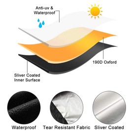 Waterproof Mobility Scooter Cover, Black Heavy Duty 190D Oxford Scooter Cover,4 Wheel Power Scooter Travel Storage Cover to Prevent Rain Wind Dust Sun fits for Most Mobility Scooter (190X71X117cm)