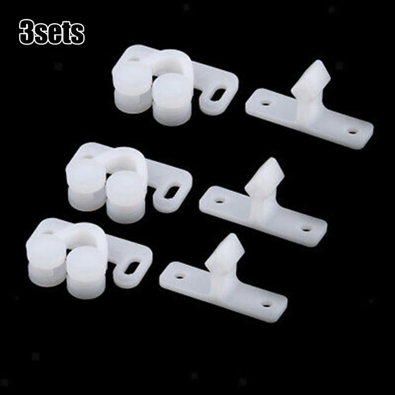 3Pcs White Marine Boat Ball Catch Door Cupboard Spring Back