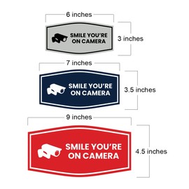 Fancy Smile You're On Camera Sign (Blue) - Medium (2 Pack)