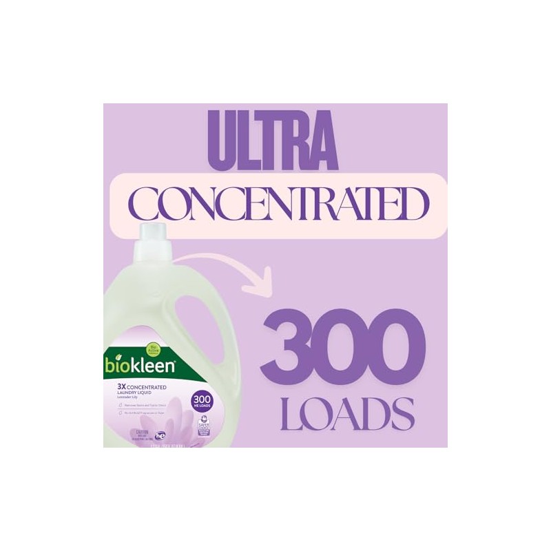 Biokleen Natural Laundry Detergent - 300 HE Loads - Liquid,