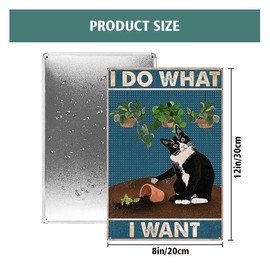 Vintage Fat Cat Rusty Metal Sign,Before Coffee I Hate Everyone Poster Home Wall Decoration Metal Plaques (Upset Coffee)