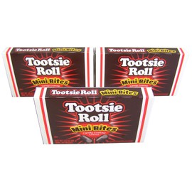 Tootsie Roll Mini Bites Candy Coated Chews Movie Theater Box, 3.5 oz (Pack of 3)