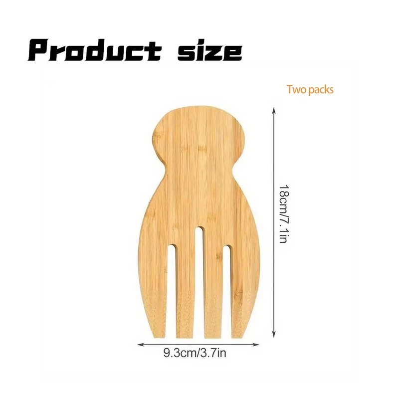 Wooden Salad Servers,Salad Hands,Wood Salad Tongs for Serving, Great for