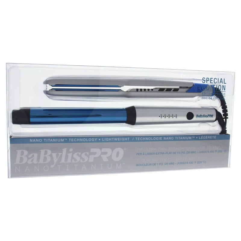 BaBylissPRO Nano Titanium Special Edition Combo Curling Wand & Straightener