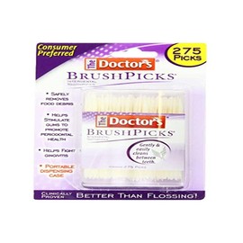 The Doctor's BrushPicks Interdental Toothpicks, Helps Fight Gingivitis, 275 Count (Pack of 12), White