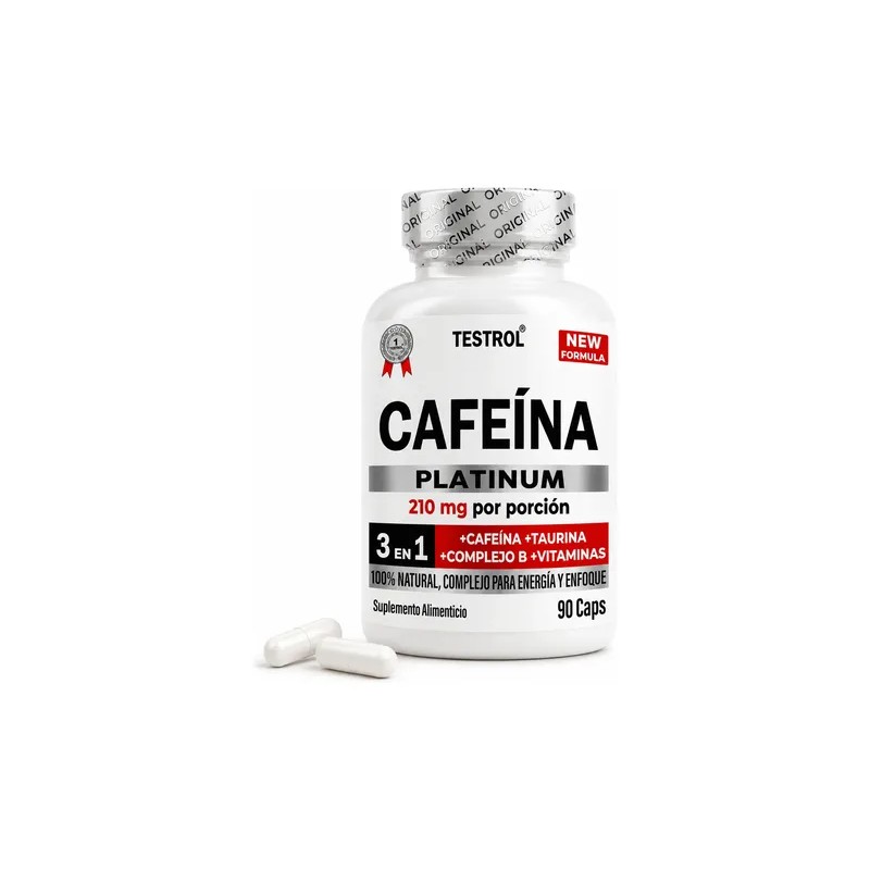 Cafeína 210 Mg Testrol Platinum 90 Cápsulas