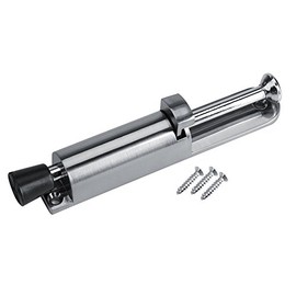 Retenedor de puerta telescópico de acero inoxidable Aleación de zinc de alta resistencia Pie de goma blanda Cargado por resorte Soporte de tope de puerta fácilmente pisable(1#)