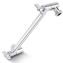 Stainless Steel Shower Extension, 10 Inch Adjustable Shower Extender Arm, for Rain Handheld Shower Shower (Silver)