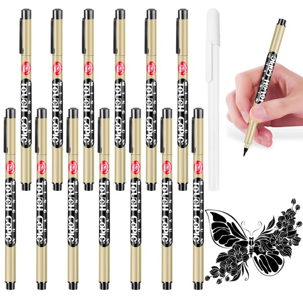 AUAUY Calligraphy Pens, 14 Size Micro-Pen Fineliner Ink Pens for