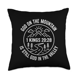 God On The Mountain Boho Line Art Christian Throw Pillow
