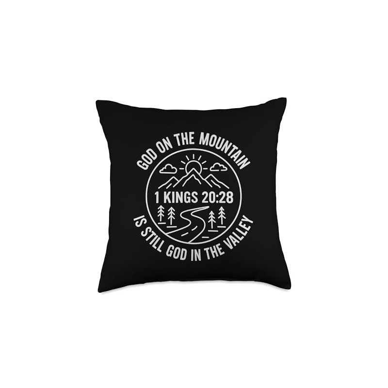 God On The Mountain Boho Line Art Christian Throw Pillow