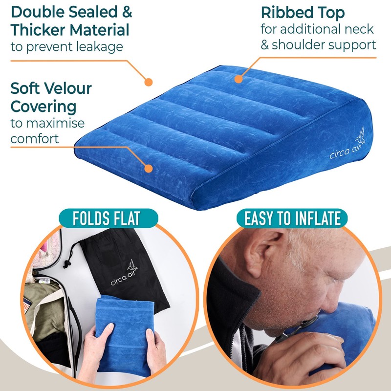 Circa Air Inflatable Wedge Pillow for Traveling - Travel Wedge