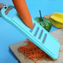 Stainless Steel Vegetable Grater & Slicer for Kitchen – Manual Carrot, Potato & Cabbage Cutter with Comfortable Non-Slip Handle for Home Cooking