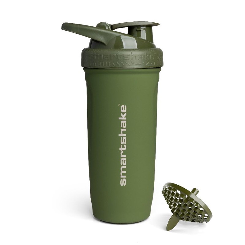 SmartShake Reforce Verde Botella Mezcladora de Acero Inoxidable 900 ml,