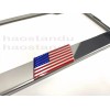 License Plate Frame Shop 1x American Flag Emblem STAINLESS STEEL