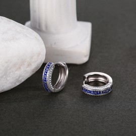 ZIPPICE Viking Creole Earrings 925 Sterling Silver Viking Rune Black Sleeper Earrings Folding Hoop Earrings Unisex Hoop Earrings Viking Jewellery for Men Women Men Women, Sterling Silver