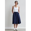 Fair índigo - Falda midi de algodón orgánico para mujer,