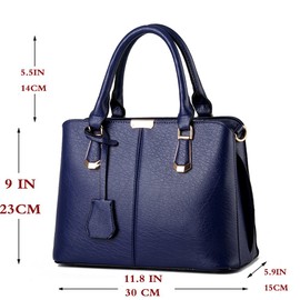 FiveloveTwo Womens Satchel Handbag Tote Purse Top Handle Shoulder Bags and Purse darkblue