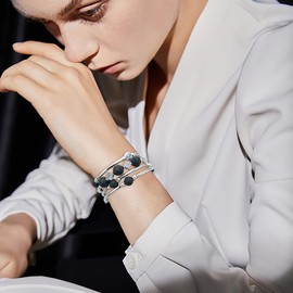 Gleamart Volcanic Rock Layered Bohemian Beads Bracelet Natural Stone Wrap Bangle Present for Women