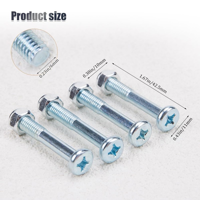 Comidox 2Pairs Metal Zero Gravity Chair Replacement Screws & Nuts
