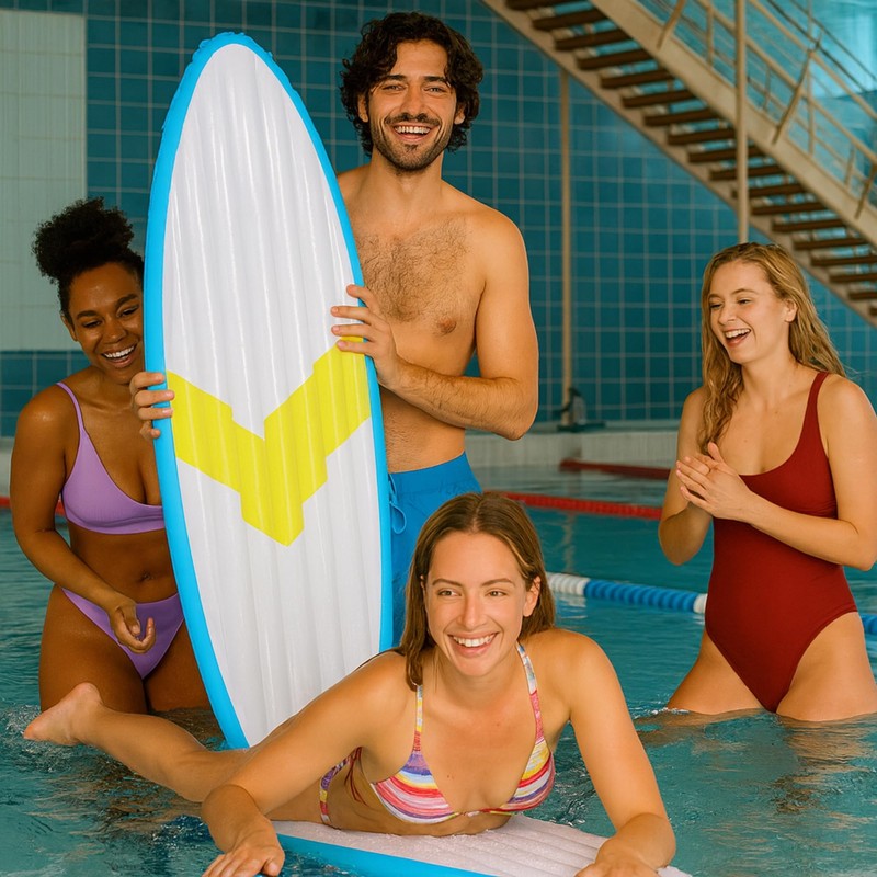 150 cm Inflatable Surfboard | Blow Up Pool Float, Tropical