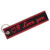 Embroidered Keyring with Your Desired Text and Motif Star, Flag,
