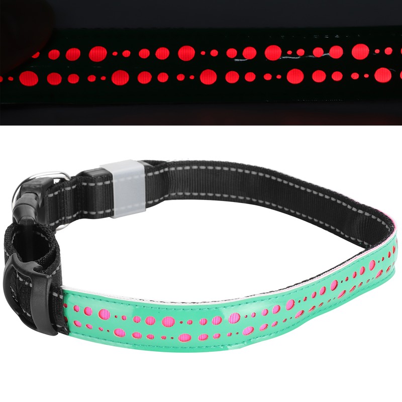 USB Rechargeable LED Pet Adjustable Carved Collar Dog Lighting Night