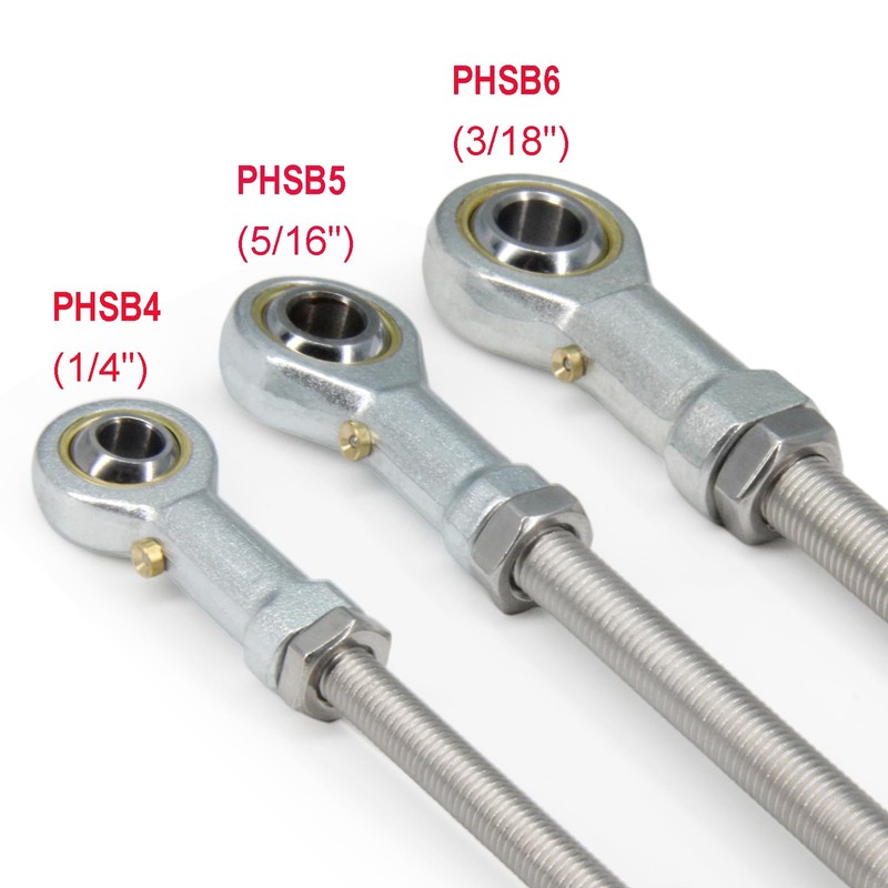 Zeberoxyz Pack of 4 PHSB6 Rod End Bearings 3/8 Inch
