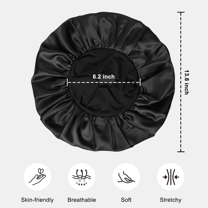 Satin Bonnet for Men, Silk Bonnet for Sleeping with Wide
