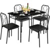 VECELO 5 Pieces Table Sets,43.3" Dining Table&Chairs for 4,Industrial Counter