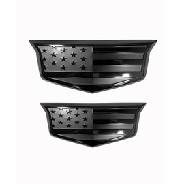 American Black Flag Aluminum Overlay Grill Front Taigate Emblems Set for Escalade 2015-2020