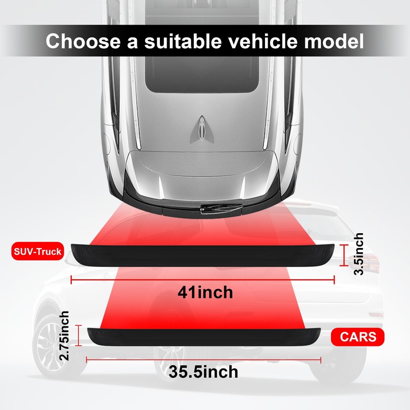 SINGARO Car Rear Bumper Protector, 41inch x3.5inch Car/SUV Universal Rubber