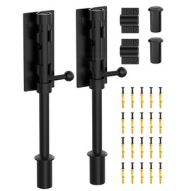 7.7" Barrel Bolt Latch, Heavy Duty Slide Bolt Gate Latch, 304 Stainless Steel Thickened Metal Gate Locks for Outdoor Fence, Shed, Wooden Gate, Barn, Patio, Courtyard (Black - 2pcs)