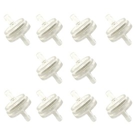 Set of 10 - Mini Clear Disc Shape In-line Fuel Filters - Fits 1/8" to 3/16" Fuel Line - 6mm OD Barbed Ends