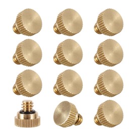 Brass Misting Nozzle Plug 12pc Heavy Duty 10/24 Screw Thread Misting Nozzle Plug for Raised Garden Bed Backyard Outdoor Cooling System (12pc-brass misting nozzle plug)