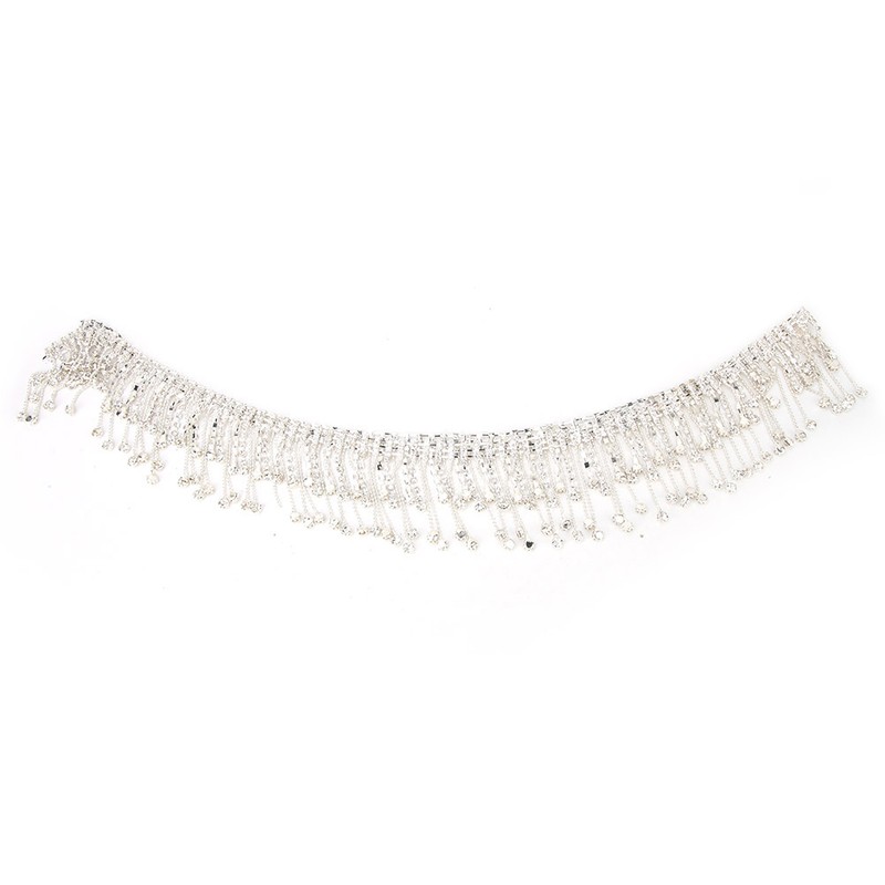 DIY Handmade Crystal Glass Rhinestones Trimming Sewing Tassel Chain Clothes