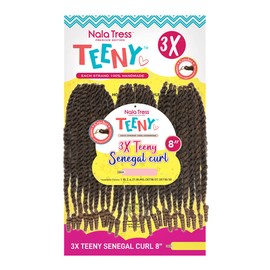 Teeny 3 x Senegal Curl Crochet Hair – Dreadlock Extensions Curly Braiding Hair – Premium Handmade Synthetic Hair Bundles for Teen Girls – Beautiful Colors and Realistic Look (4)