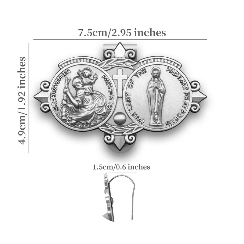 Anwlki St Christopher Medal for Car Saint Christopher Our Lady