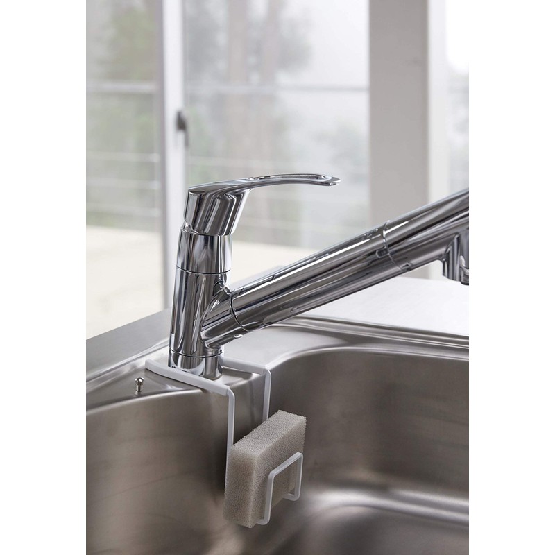 Yamazaki 4388 Sponge Holder for Faucets, White, Approx. 6.7 x