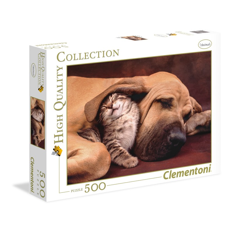 Clementoni Cuddles Cute Cat & Dog 500 Piece Jigsaw Puzzle