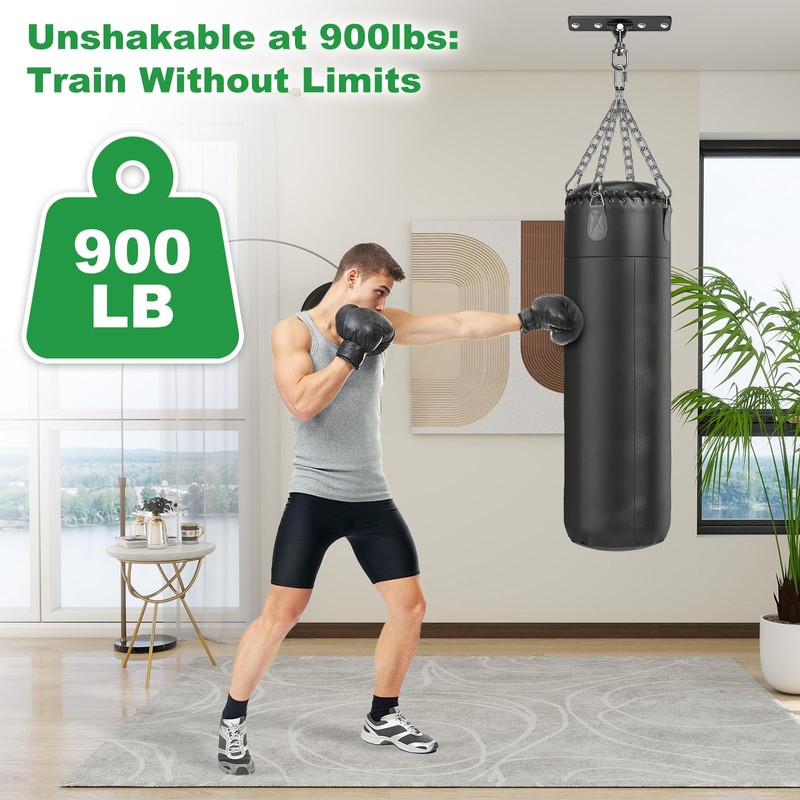 SELEWARE Punching Bag Hanger, 360° Swivel Heavy Bag Ceiling Mount