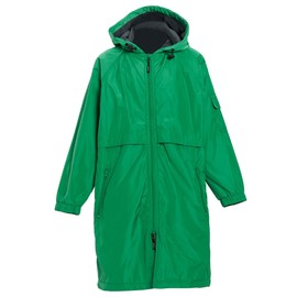 Sporti Youth Swim Parka with Plush Fleece Lining, Multi Pocket Zipper - Quick Drying & Water Resistant Changing Robe - Comfort - Team Green Shell/Charcoal Lining - Medium